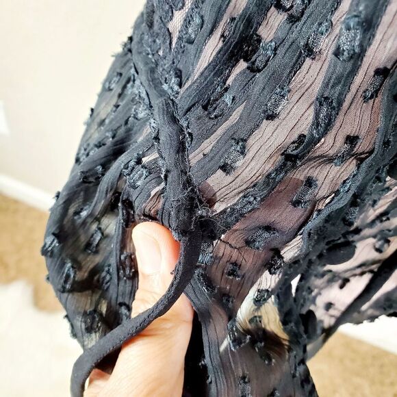 Kimchi Blue Black Sheer Balloon Sleeve Blouse Women Size Small Romantic Coquette - Picture 10 of 12